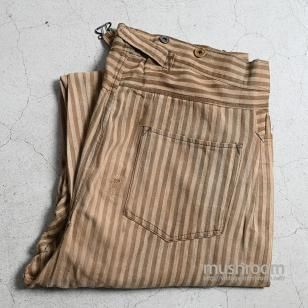 A.S.YOUNG & CO BROWN DENIM STRIPE WAIST OVERALLSAround 1900'S