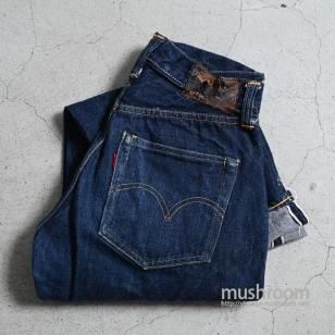 LEVI'S 503XXB JEANS with LEATHER PATCH'47 MODEL/DARK COLOR/GOOD CONDITION