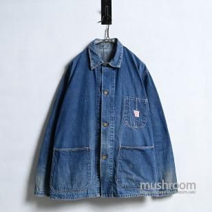 DUCK HEAD 3-POCKET DENIM CHORE JACKETEarly 1940'S/GOOD INDIGO