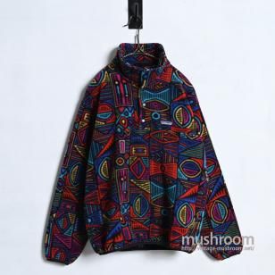 PATAGONIA ABORIGINE PATTERN FLEECE SNAP-Tʡ95/GOOD CONDITION/SMALL