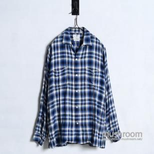 TOWNCRAFT SHADOW PLAID RAYON BOX SHIRT1950'S/MEDIUM/VERY GOOD CONDITION