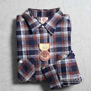 HAYES PLAID PRINT FLANNEL WORK SHIRTDEADSTOCK/SZ 16 1/2