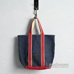 L.L.BEAN NVYRED DELUXE TOTE1980'S/LONG TYPE/GOOD CONDITION