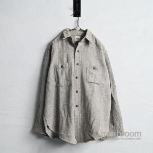 BIG YANK GRAY WOOL WORK SHIRT with MOUNTAIN POCKET1940'S/GOOD CONDITION