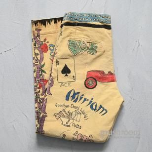OLD HAND-DRAWN MEMORIAL CORDUROY TROUSERS1960'S/ART PIECE