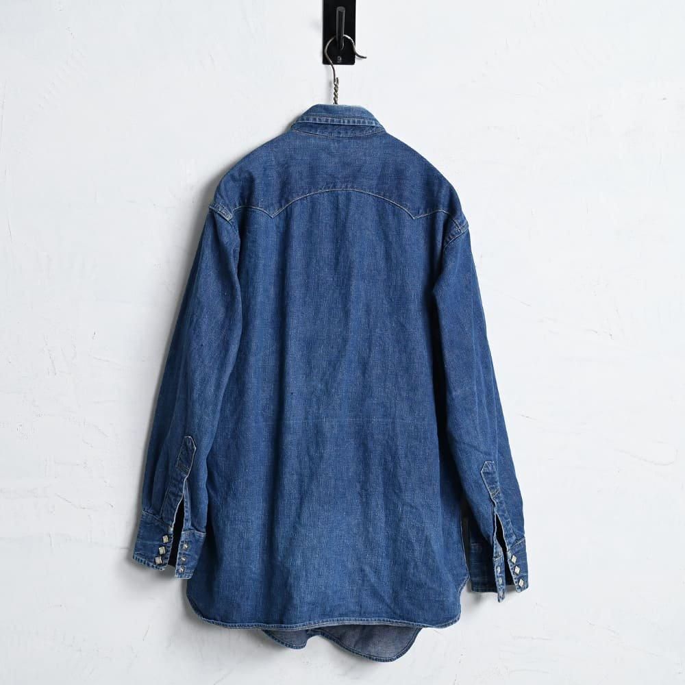 LEVI'S SHORTHORN DENIM WESTERN SHIRT（1950'S/DARK COLOR/BIG