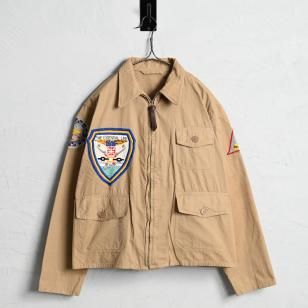 U.S.NAVY M-421a SUMMER FLIGHT JACKET with SQUADRON PATCH 1940'S/GOOD CONDITION