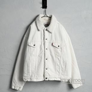 LEVI'S 70609-0251 WHITE DENIM BOA JACKET'93/VERY GOOD CONDITION/LARGE