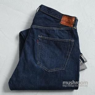 WW2 LEVI'S S501XX JEANS with LEATHER PATCH & PAINT STITCHDARK COLOR