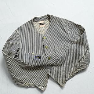 OSH KOSH HICKORY STRIPED ENGINEER WORK JACKET1950'S/DEADSTOCK/SZ 42