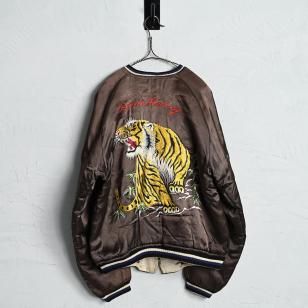 JAPAN SOUVENIR JACKET with PATCH POCKET1950'S/RARE COLOR & UNUSUAL DETAIL