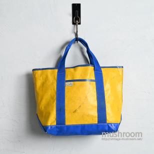 L.L.BEAN PVC TOTE BAG1980'S90'S/RARE PIECE/BLUE TRIM