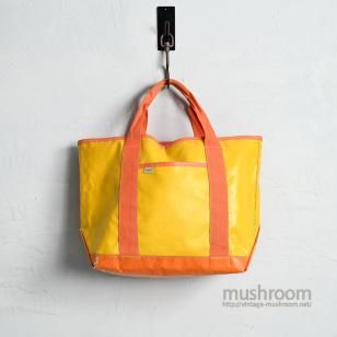L.L.BEAN PVC TOTE BAG1980'S90'S/RARE PIECE/ORANGE TRIM