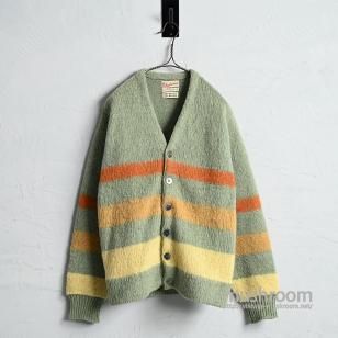 ANDREWS BORDER STRIPED MOHAIR CARDIGAN1960'S/GOOD CONDITION/MEDIUM