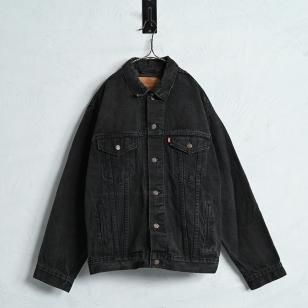 LEVI'S 70507-4159 BLACK DENIM JACKET'95/VERY GOOD CONDITION/LARGE