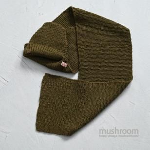 WW2 AMERICAN RED CROSS KNIT MUFFLER with HOODYDEADSTOCK
