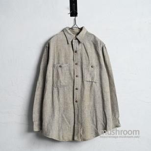 BIG YANK GRAY WOOL WORK SHIRT with MOUNTAIN POCKET1940'S/GOOD REPAIR