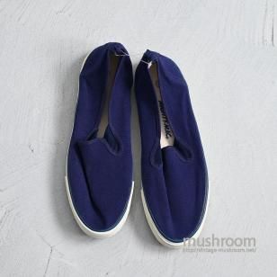 MIGHTY-MAC NAVY CANVAS SLIP-ONAround 1970'S/DEADSTOCK/US 10