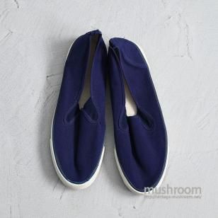 MIGHTY-MAC NAVY CANVAS SLIP-ONAround 1970'S/DEADSTOCK/US 10 1/2