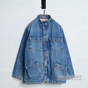 LEVI'S MOTORCYCLE STYLED DENIM BOA JACKET1980'S/GOOD CONDITION/Made in ITALY