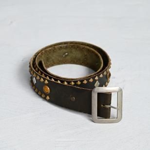 OLD STUDDED JEWEL LEATHER BELT1960'S/GOOD CONDITION/W34
