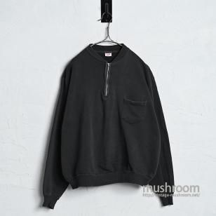 AKOM H/Z BLACK SWEAT SHIRT with POCKET1950'S/X-LARGE/GOOD CONDITION