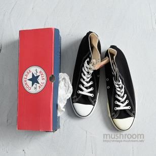 CONVERSE ALL-STAR Hi BLACK CANVAS SHOES with BOX1990'S/DEADSTOCK/SZ 10