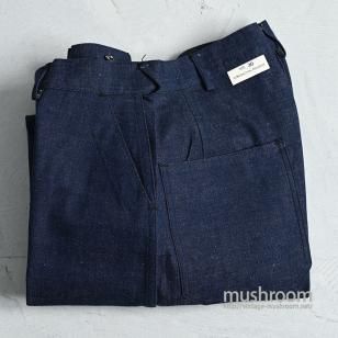 WW2 U.S.NAVY DUNGAREE DENIM TROUSERS with METAL BUTTONDEADSTOCK/W30