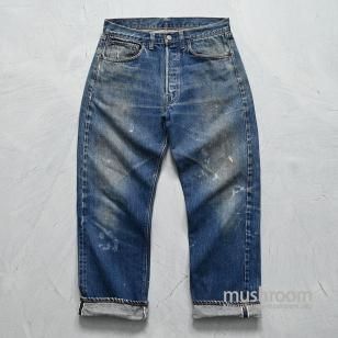 LEVI'S 501 BIGE JEANS with PAINT1960'S/GOOD LOOKING & GOLDEN SIZE