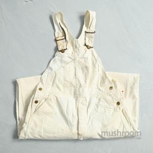 Lee WHITE COTTON OVERALL with MOUNTAIN POCKETAround 1940's/GOOD CONDITION