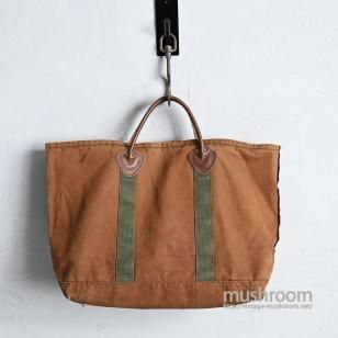 L.L.BEAN CANVAS TOTE BAG with LEATHER HANDLERARE COLOR/GOOD CONDITION