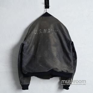 WW2 U.S.NAVY BLUE DECK JACKET with STENCILGOOD FADE/BIG SIZE
