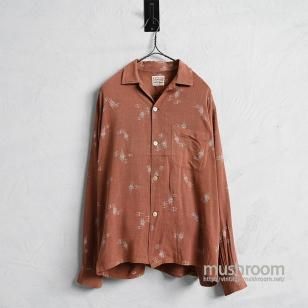 TRUVAL ATOMIC PATTERN L/S RAYON SHIRTVERY GOOD CONDITION/MEDIUM