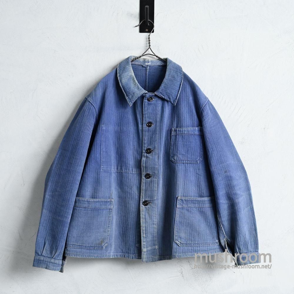 OLD FRENCH HBT WORK JACKET(1920'S/GOOD CONDITION) - 古着屋 OLD FRENCH HBT WORK JACKET(1920'S/GOOD CONDITION) - 古着屋