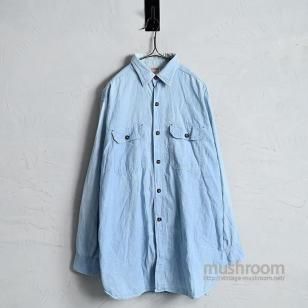 HERCULES CHAMBRAY WORK SHIRT with ELBOW PATCH1950'S/AMAZING FADE