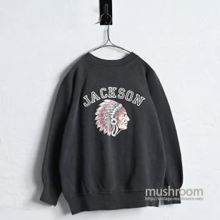 OLD INDIAN COLOR FLOCK PRINT BLACK SWEAT SHIRTGOOD CONDITION/BIG SIZE