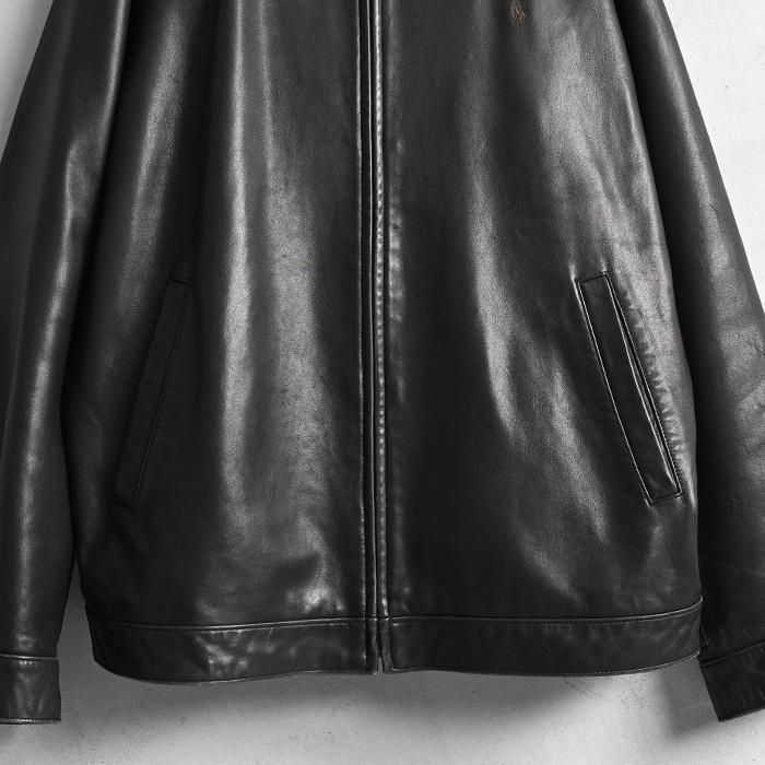 Polo by Ralph Lauren LEATHER JACKET with CHINSTRAP（GOOD