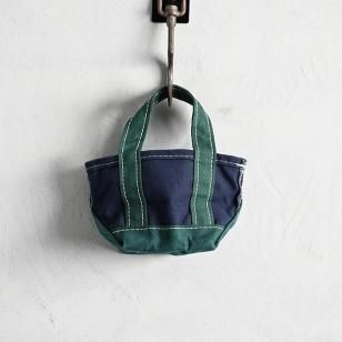 L.L.BEAN NVYGRN MINI DELUXE TOTE1990'S/MINT CONDITION