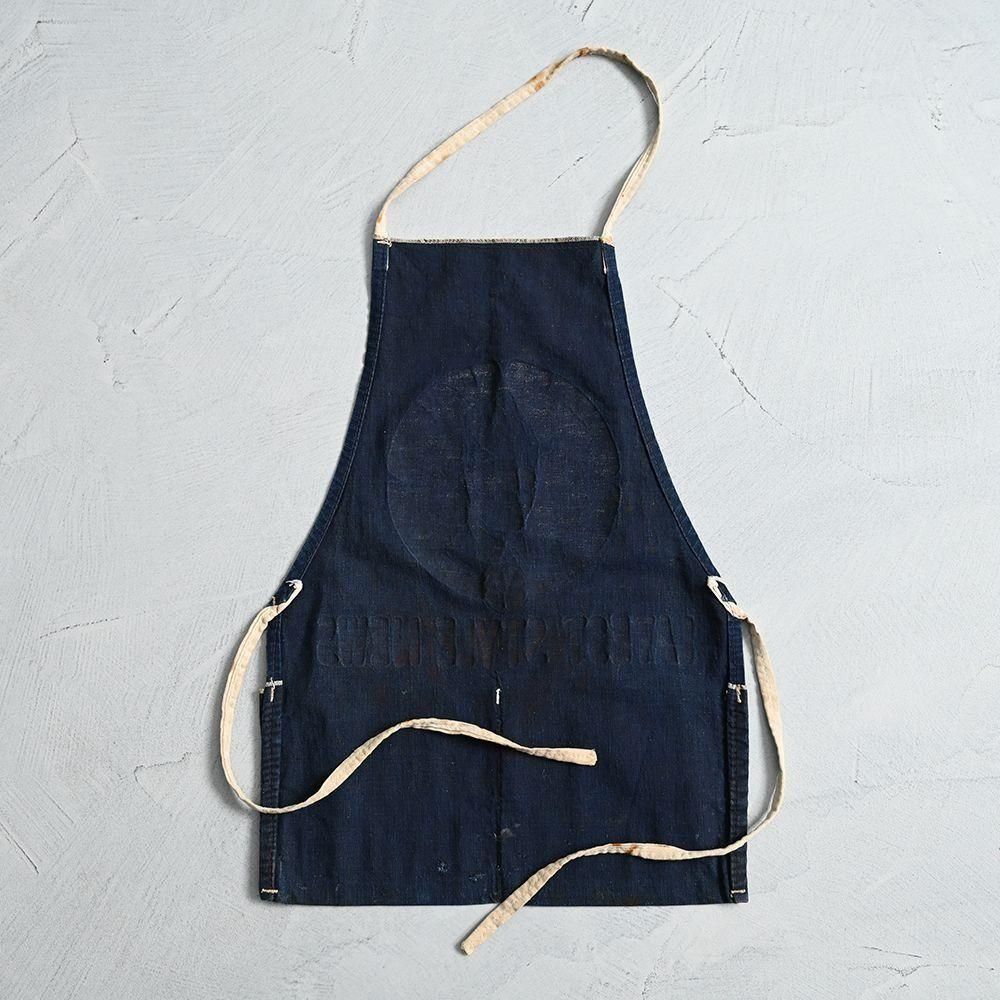 ADAM HATS ADVERTISING DENIM APRON（1940'S/SUPER DARK COLOR