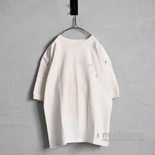 CHAMPION PLAIN FOOTBALL T-SHIRT with AMAZING DAMAGEAround 1960'S/X-LARGE
