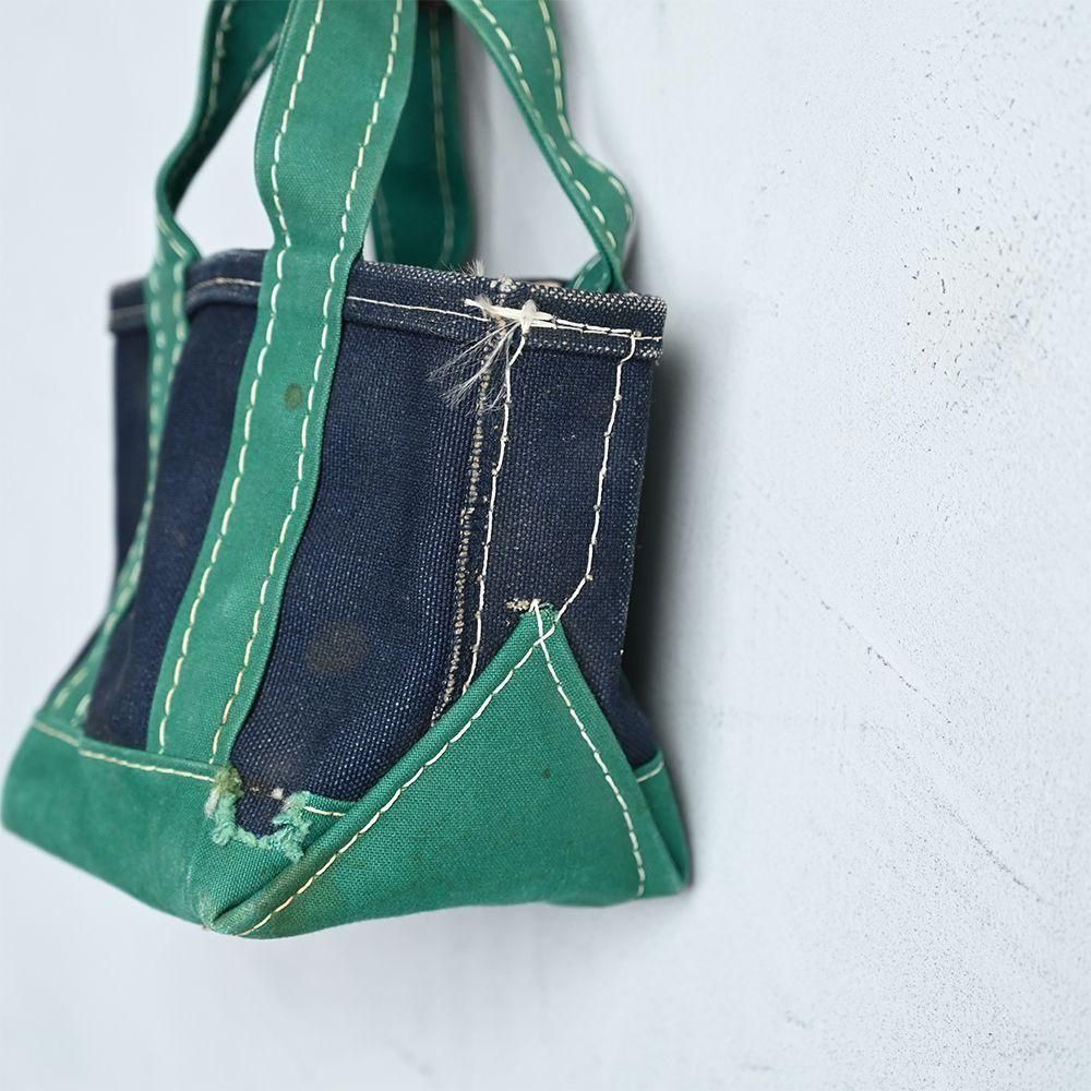 L.L.BEAN NVY×GRN MINI DELUXE TOTE（1980'S/VERY GOOD