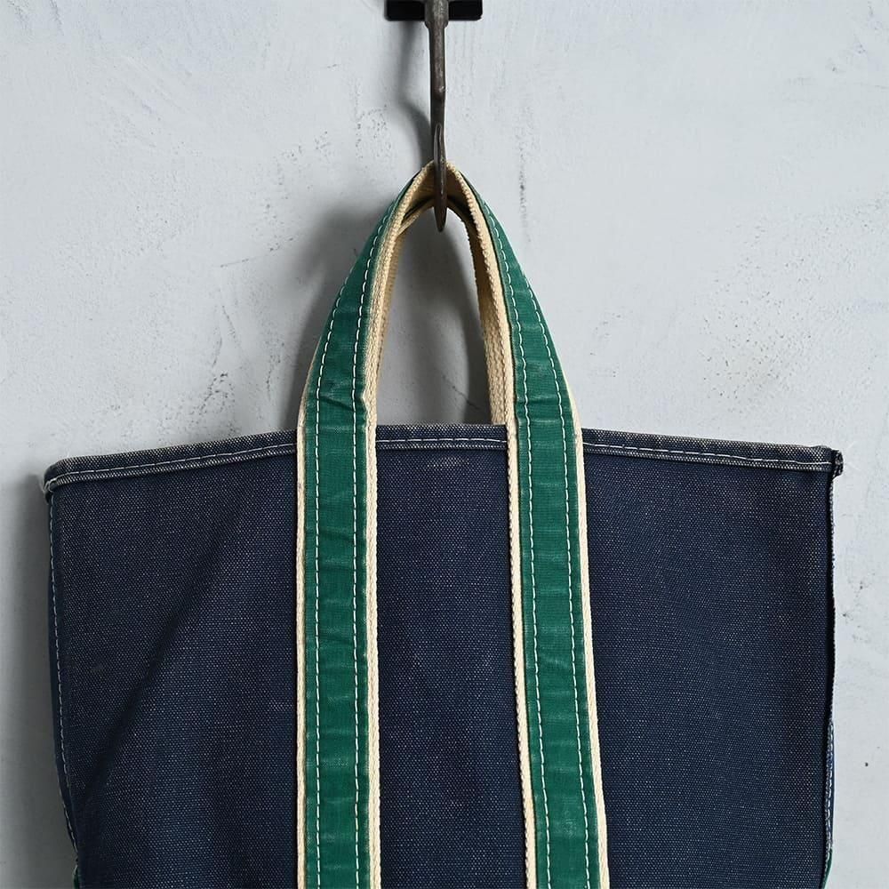 L.L.BEAN NVY×GRN DELUXE TOTE（1980'S/MEDIUM/GOOD CONDITION