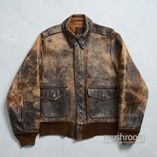 USAAF TYPE A-2 LEATHER FLIGHT JACKET by J.A.DUBOW MFG. CO.'41/AMAZING AGING