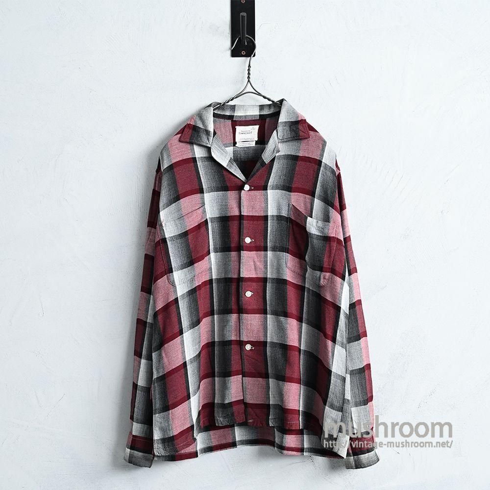 TOWNCRAFT SHADOW PLAID L/S RAYON SHIRT（GOOD CONDITION