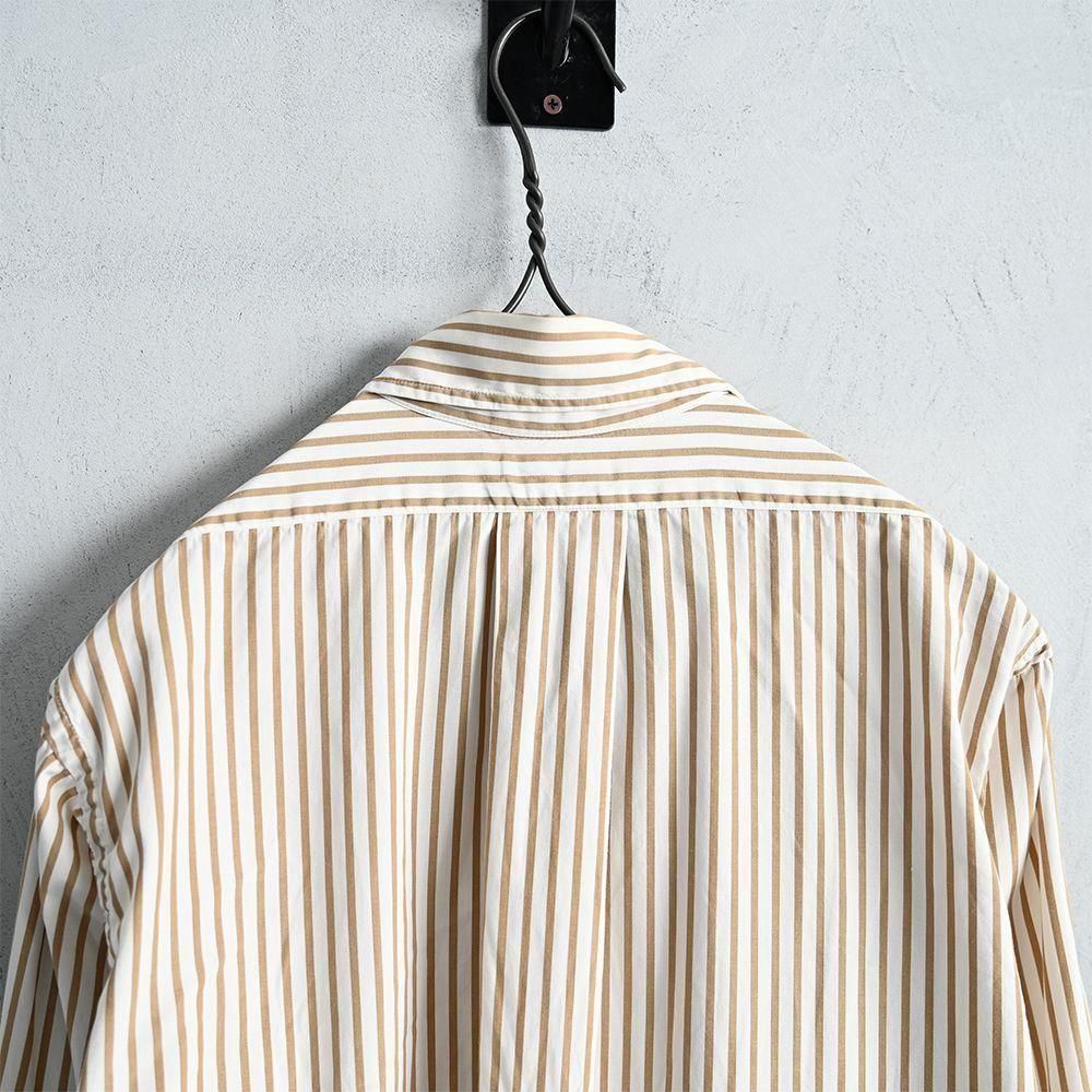 BROOKS BROTHERS BROWN STRIPED B/D SHIRT（GOOD CONDITION/X