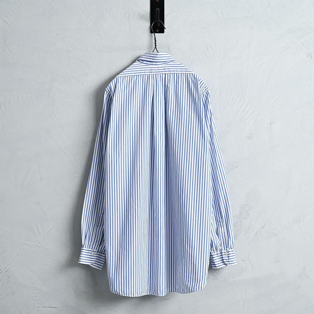 BROOKS BROTHERS BLUE STRIPED B/D SHIRT（GOOD CONDITION/X