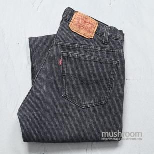 LEVI'S 501-0619 STRIPED BLACK JEANS'91/MINT CONDITION/W33L30