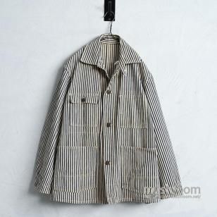 BLUE DEVIL EXPRESS-STRIPED COVERALL with CHINSTRAP1930'S/VERY GOOD CONDITION