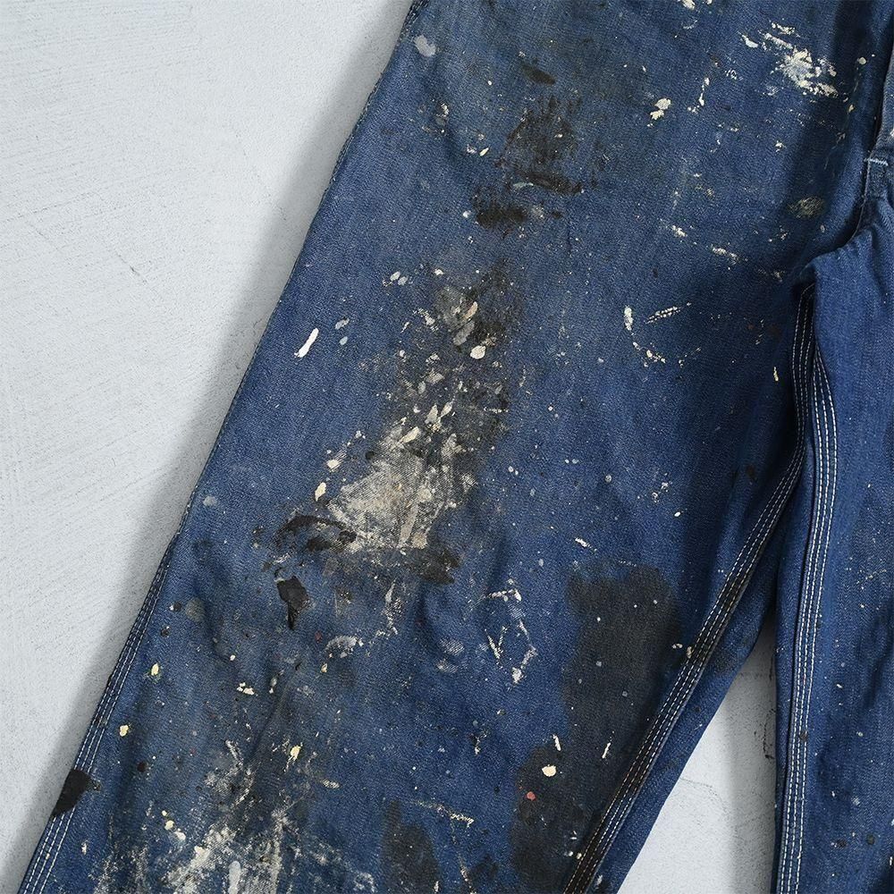 SEARS DENIM PAINTER PANTS with PAINT（1960'S/AMAZING REPAIR