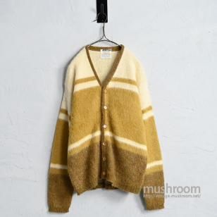 FORUM BORDER STRIPED MOHAIR CARDIGAN1960'S/MINT CONDITION/MEDIUM